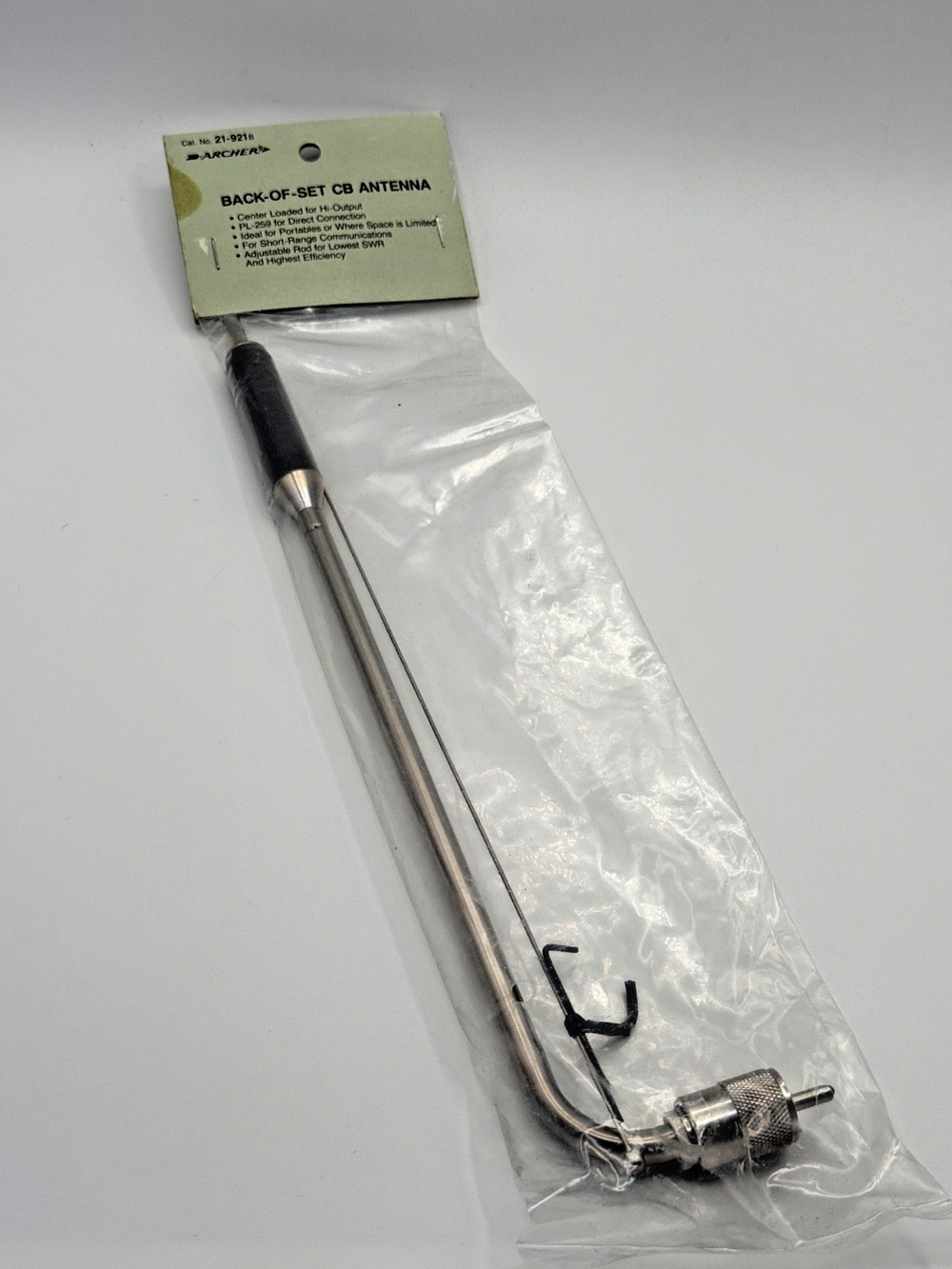 NOS Vintage Radio Shack Archer 21-921B Back-of-Set CB Antenna PL-259